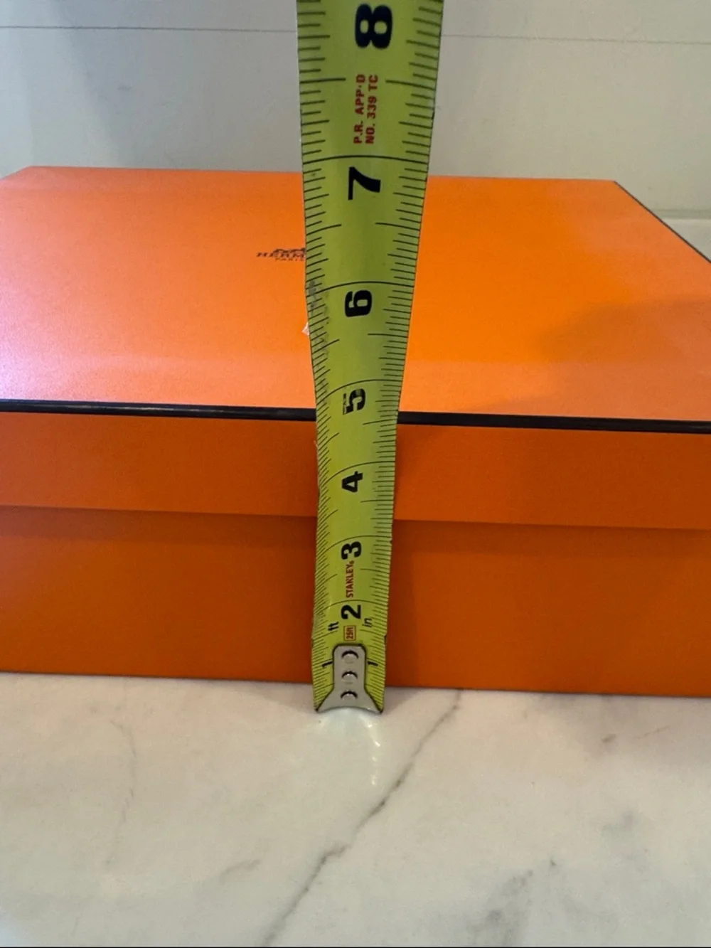 Hermès Orange Gift Box with Black Ribbon 11.5x14x4.5